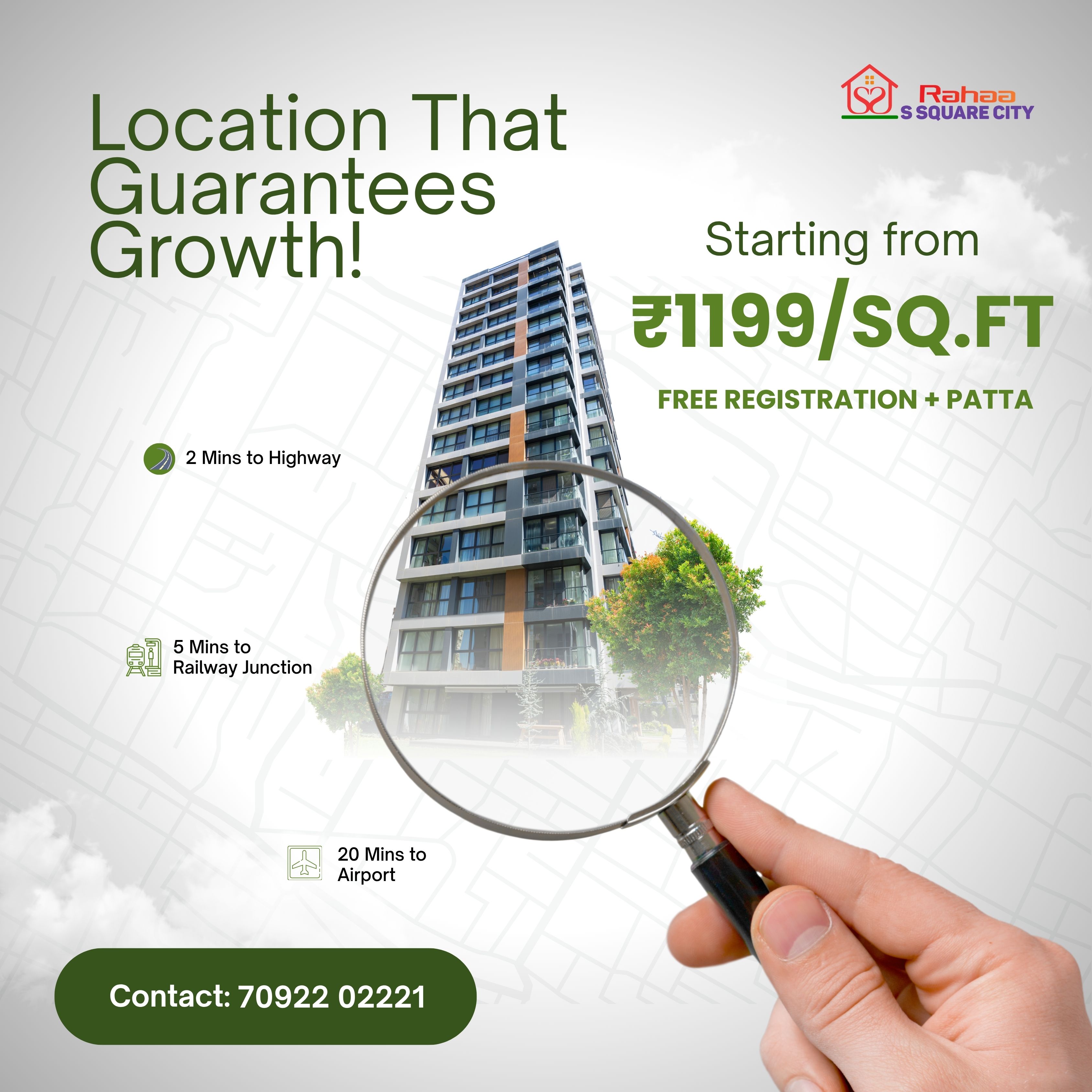 Original Rahaa S Square City location-led plot creative
